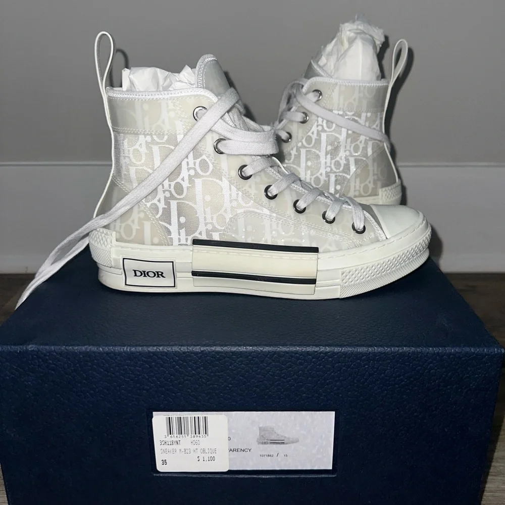 Dior B-23 High Top Oblique Sneakers - Picture 3 of 9